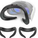 2-Pack Silicone Face Pad Compatible with Meta Quest 3, VR Cushion Replacement Covers for Headset - Black