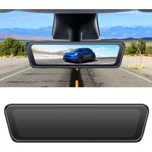 8.2'' Rear View Mirror Camera for Tesla Model Y 2020-2024 Rearview Mirror with Front and Rear Camera Dash Cam