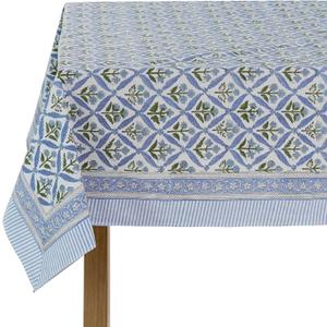 Ridhi Steel Blue 60x60 Inches Square 100% Cotton Hand Block Print Tablecloth Washable Halloween Thanksgiving/Christmas Parties/Wedding Use,Fall dcor Farmhouse Dining Dinner Tablecloth