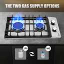 12 Inch Gas Cooktop, 2 Burners Built-in Stainless Steel Stove Top, Max 12000BTU Propane/Natural Gas Convertible Dual Fuel Cooktop for Apartments, Rvs, Outdoor