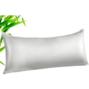 TELUS Body Cooling Pillow Case Cover, Bamboo Rayon Pillowcase with Zipper Closure, Breathable Pillow Cover for Hot Sleepers and Night Sweats, 20x54 inches, Ivory White