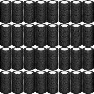 54 Pack Black Self Adhesive Bandage Wrap Bulk 4 Inch x 5 Yards Cohesive Bandage,Vet Wrap Breathable Elastic Self-Adherent Tape for Stretch Athletic Sports Wrist Ankle Dogs Pet Vet Wrap