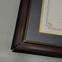 GraduationMall 8.5x11 Diploma Frame with Black over Gold Mat or Display 11x14 Document without Mat, UV Protection Acrylic, Mahogany with Gold Beads