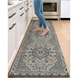 DEXI Kitchen Mats for Floor Cushioned, 23x86 Large Long Runner Rug Non Slip, Waterproof Soft Comfort Standing Padded Anti Fatigue Decorative, Brown Grey