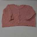 GRACE KARIN 2025 Women's 3/4 Sleeve Crochet Knit Button Down Cardigan Cropped Shrug Bolero Lightweight Sweaters Tops Large, Pink 