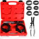 Piston Ring Compressor ToolEngine Piston Ring Compressor Set with 7Pcs Piston Rings (2-7/8" - 4-5/8") and Adjustable Installer Pliers for Truck Motorcycle Car Installation and Removal Kit