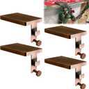 4Pcs Garland Hangers for Mantle, 2 in1 Mantle Weighted Christmas Stocking Hanging Hooks Stocking Holder with Double Sided Tape -Each Mantle Holder Has Two Hooks for Dual Purpose (Vintage Bronze-4 Pcs)
