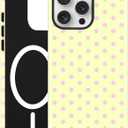 Jusy Magnetic Polka Dot Case for iPhone 11,Yellow Pink | Compatible with MagSafe, Cute Aesthetic Polka Dots Design, TPU and PC Protective Shockproof Cover