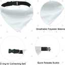 Pet Bandanas with Adjustable Buckle, 2 PCS Sublimation Double-Sided Blank Dog Bandanas with D-Ring Quick Release Buckle for Small and Medium Dogs, White, M