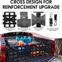 Heavy Duty Tailgate Net for Truck Bed, Cargo Net with 4 Adjustable Buckle Straps, Durable Nylon Tailgate net Compatible with Jeep, Pickup, Truck, Boat, SUV, 59" x 18"
