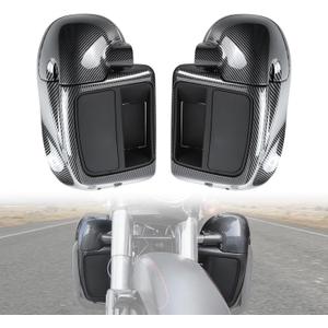 Vented Leg Fairings with Glove Boxes for Harley,Carbon Fiber Pattern Lower Vented Leg Fairings for Harley Touring Road King Glide, Street Glide, Electra Glide, Ultra-Classic 2014-2023 Accessories