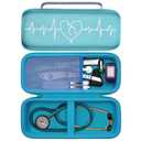 2 x Stethoscope Case for 3M Littmann Cardiology III,II,IV,3M Littmann Master Cardiology/MDF MDOne Stainless Steel Stethoscope Nurse Accessories (Peacock Green Outer+Light Blue Inner)