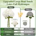 Livole 3 Pcs White Hydrangea Artificial Flowers Latex Real Touch Hydrangea, 21 inch 252 Petals Fake Faux Hydrangeas Flowers for Party Wedding Bouquets Table Centerpieces Floral Arrangements Home Decor