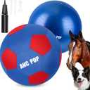ANC POP Herding Ball for Dogs Horse Ball & Cover 25" for Horses Large with Hand Pump for Play, Blue and Red