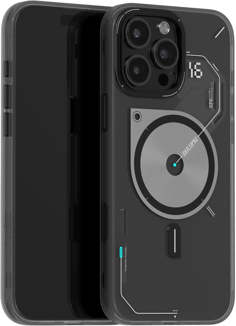 Aulumu A16 iPhone 16 Pro Max Magnetic Thermal Case | Updated Camera Control | IMD Technology | Compatible with Magsafe | Complete Wrap-Around | Touch Translucent Gray