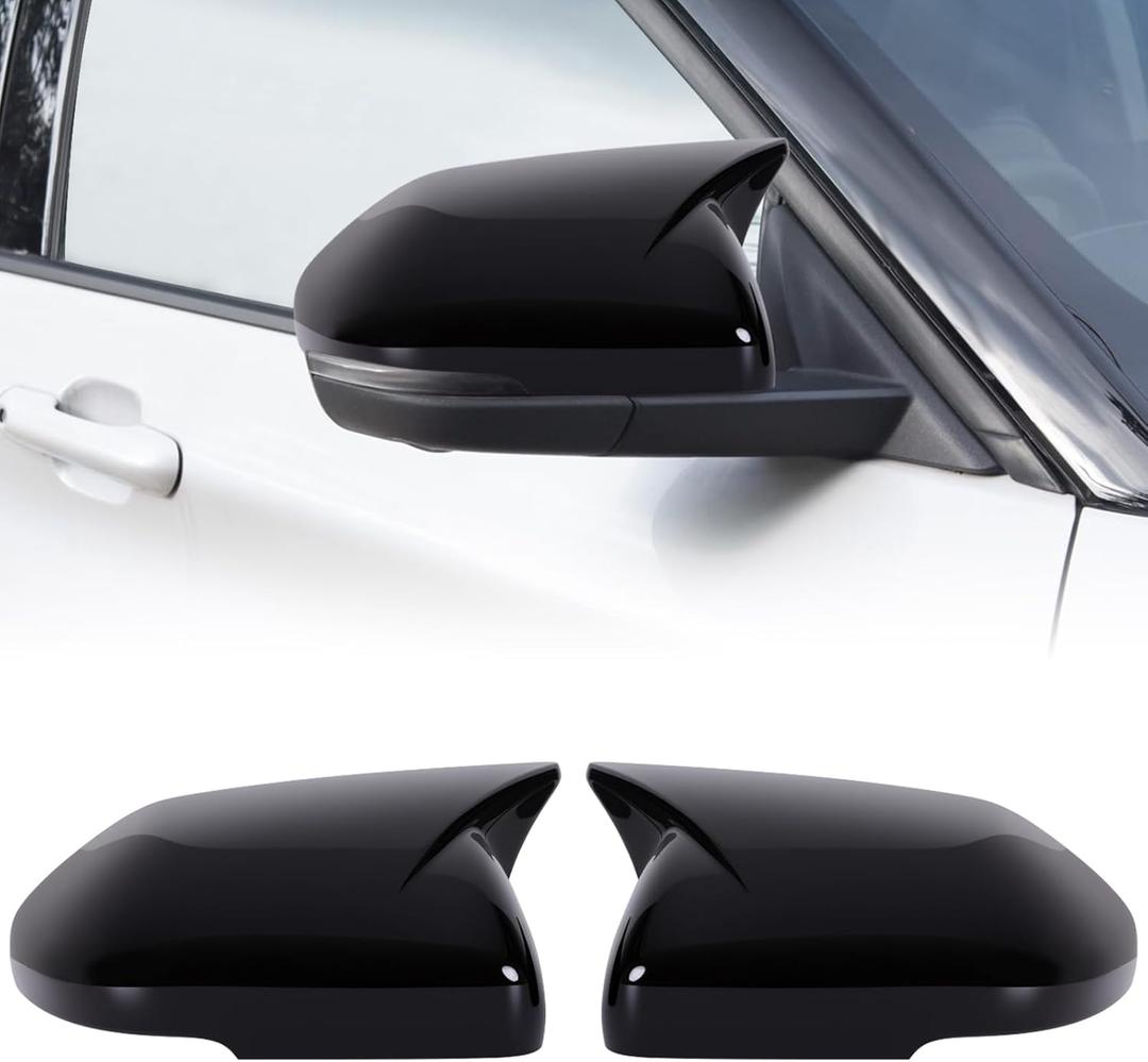 2pcs Car Side Mirror Cover Caps Compatible With Ford Explorer 2020 2021 2022 2023 2024 With Turn Signal, Rearview Mirror Covers Protector, Glossy Black