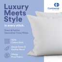 Continental Bedding | 50/50 Down and Feather Blend Throw Pillow Insert | 100% Cotton 250TC Shell | Medium Loft Decorative Cushion | 16x16 | 2 Pack