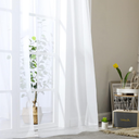 OWENIE Sheer White Curtains, Sheer Curtains 90 inches Long 2 Panels Set, Rod Pocket Voile Fimly Sheer Drapes for Living Room/Bedroom, 2pcs, Each 42" W x 90" L