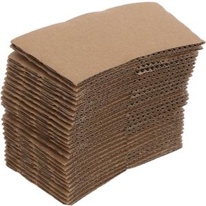 LABRIMP Cup Insulator Sleeves 50pcs Reusable Heat-resistant Kraft Cups for Cold Drinks Easy to Store Carry