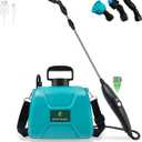1.35 Gallon Battery Powered Sprayer, Electric Garden Sprayer with Rechargeable Handle, 3 Mist Nozzles, Retractable Wand, Water Pump Sprayer with Adjustable Shoulder Strap for Yard, Lawn and Garden
