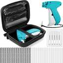 Lasnten 3007 Pcs Quick Clothing Fixer Kit with Fine Needle Stitch Gun for Clothes Storage Case 5 Needles 1500 Black 1500 White Quick Stitch Sewing Hemming Gun for Home Shops Warehouse(Green)