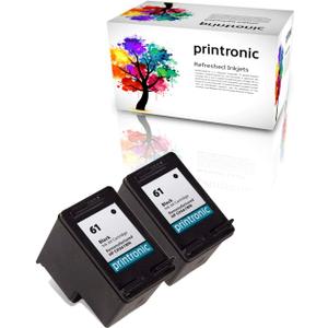 2 Pack Remanufactured HP 61 Ink Cartridge for HP Envy 4500 5530 Deskjet 2540 1510 2050 3050 OfficeJet 4630 Printers (2 Black)