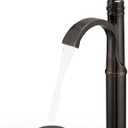 Vessel Sink Faucet, Oil Rubbed Bronze Waterfall Bathroom Sink Faucets, Brass Tall Bathroom Faucet Vanity Faucet 1 Hole Restroom Faucet Single Handle with Pop-up Drain Supply Hose