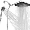 Wide Rain Shower Head With 5 Modes Handheld Showerheads, High Pressure Showerhead Combo with Extension Arm for Bathroom Accessories, Adjustable Shower Head with Anti-Clog Nozzles (Chrome)