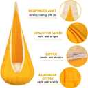 Kids Pod Swing Hanging Seat Child Hammock Chair Indoor and Outdoor Sensory Swings 100% Cotton Loading Capacity 170 lbs (Yellow)