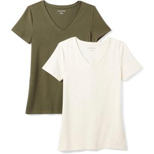 Amazon Essentials Women's Regular-Fit Short-Sleeve T-Shirt (Crewneck and V-Neck Options), Multipacks (L)