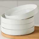 famiware Nebula Pasta Bowls for 4, 8.75 inch Salad Bowl Sets, Large Wide Bowls for Serving Dinner, White