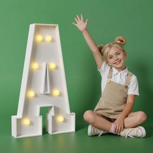 2.3FT Marquee Letters A, Light Up Letters Warm White Light, Pre-cut Foam Cardboard, Graduation Prom Birthday Party Decorations Sign A, Assembly Required