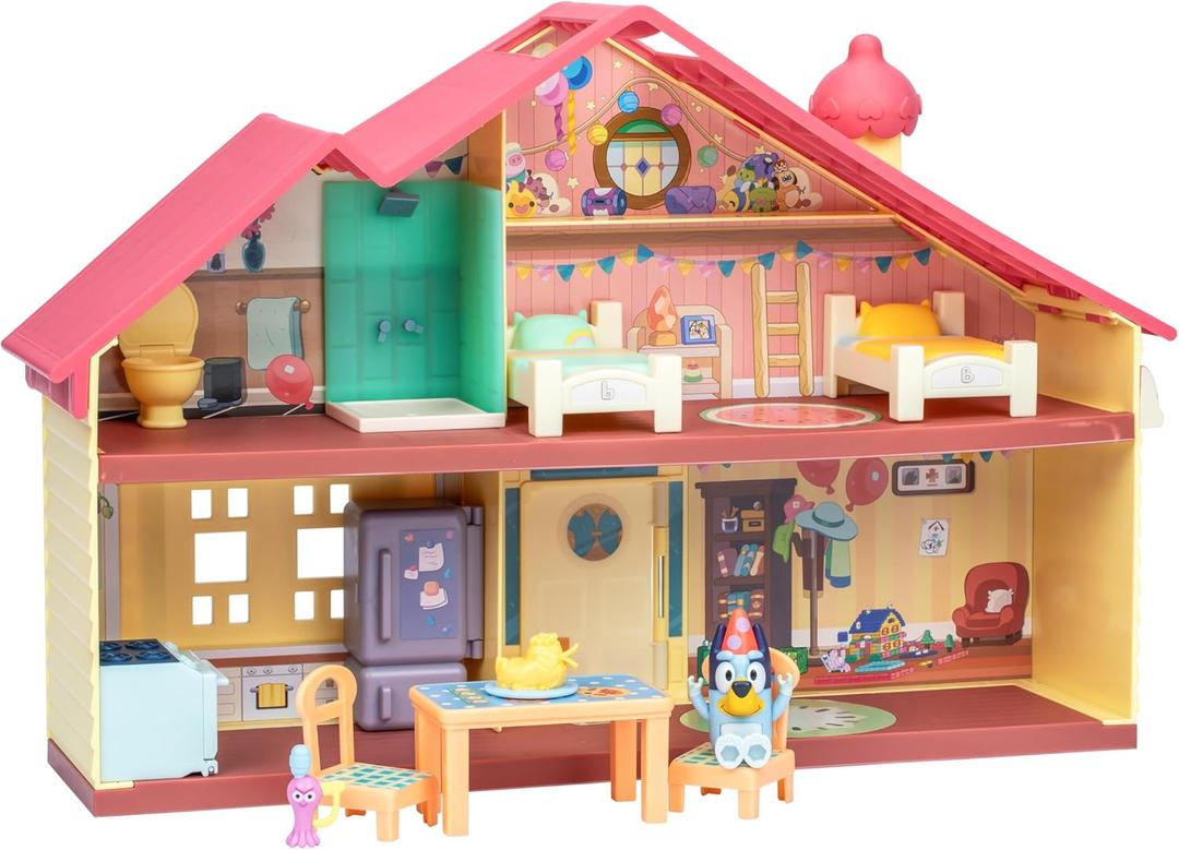 Bluey Celebration Home Playset, Portable Birthday Party Toy House with 11 Removable Accessories and 2.5 Figure, House Toys for Kids of Ages 3+