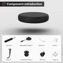 KKTONER Round Rolling Stool Height Adjustable Stool PU Leather Chair with Wheels Salon Spa Drafting stools Small (Black)