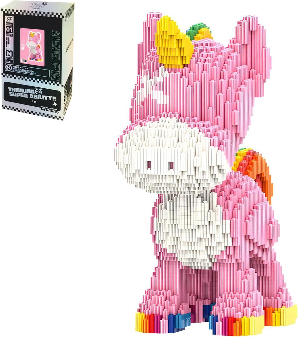 Pink Unicorn Animal Micro Building Blocks Set Gift for Adults and Kids 4460 Pieces