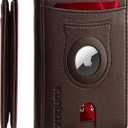 RUNBOX AirTag-Wallet-Mens-Slim-RFID Blocking Wallets Leather with Bill Compartment Air Tag Bifold Card Holder Wallet Gifts for Men Dad (Oil Coffee)