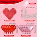 2 x Heart Balloons Valentines Day Decorations - Red Pink Love Shaped Balloon for Birthday Party Decorations Wedding Decor Engagement Holiday
