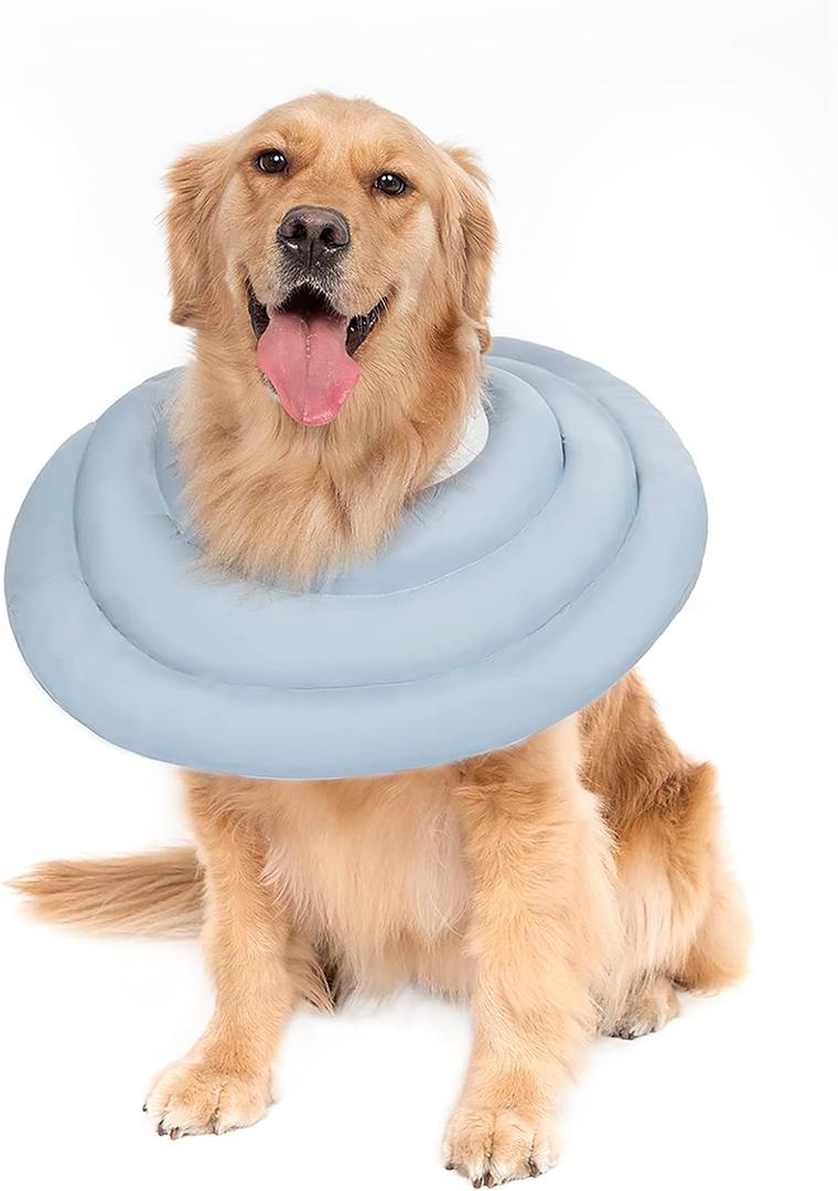Gagabody Dog Cone for Large Dogs - Comfortable Adjustable Soft Alternative After Surgery - Elizabethan Donut Collar for Recovery - Different Sizes for Cats, Medium and Small Dogs (3XL(Neck Girth:9.5-21.2" Height:11.9-15.2"), BLUE)
