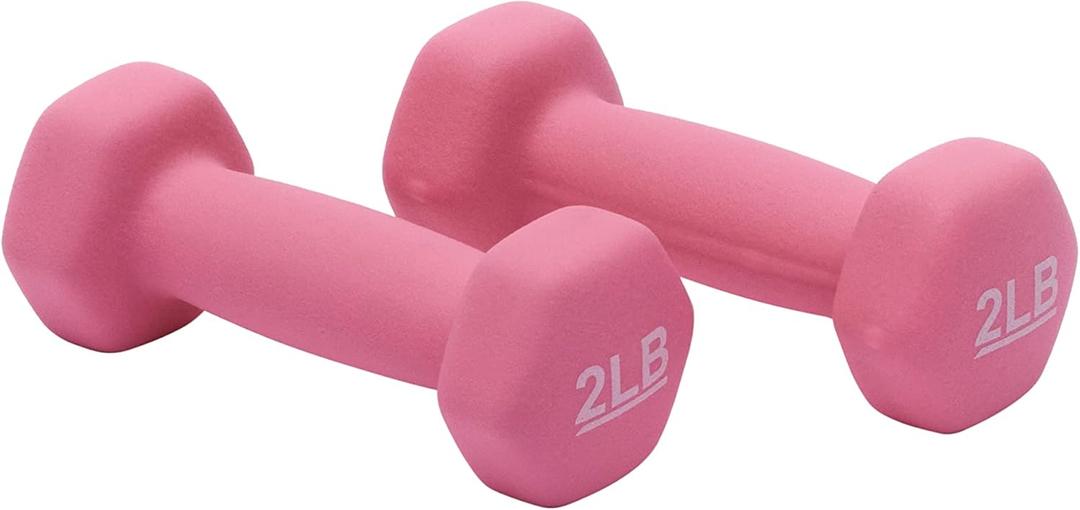 Amazon Basics Neoprene Dumbbell Hand Weights for Exercise and Muscle Toning, 2 lbs, pair