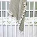 Crane Baby 100% Cotton Sateen Crib Sheet, Fitted for Cribs and Toddler Beds, Baby Crib Sheets, Baby Bedding for Boys and Girls, Green Leaf