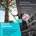 2-in-1 Electric Pole Saws for Tree Trimming, 6 Inch Mini Chainsaw Cordless with Extension Pole, 2 x 4000mAh Batteries,Battery Powered Pole Chain Saw, Tree Trimmer Limb Branch Cutter Pruner
