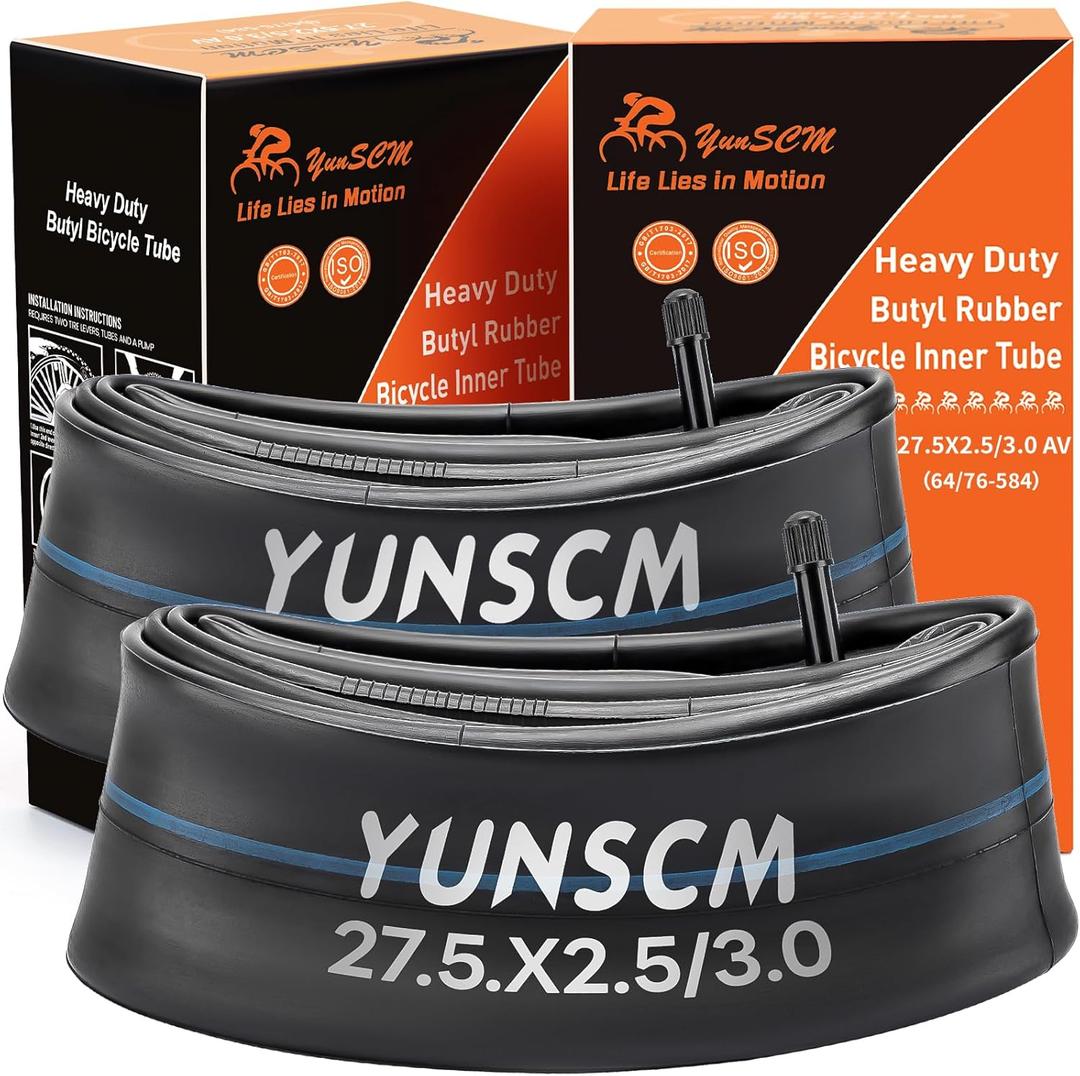 2 PCS 27.5" Heavy Duty Fat Tire Tubes 27.5 X 2.50/3.0 AV32MM Schrader Valve 64/76-584 Inner Tubes 27.5" Bicycle Tubes Compatible with 27.5x2.5 27.5x2.60 27.5x2.80 27.5x3.0 Bike Tire Tubes