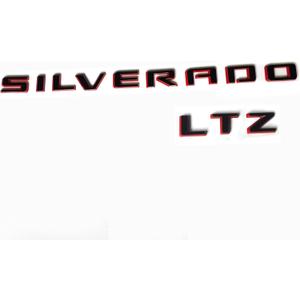 2019-2025 2pack OEM Nameplate with LTZ Emblem 3D Letters Badge Replacement for Silverado 1500 2500HD 3500HD 86539786 (Glossy Redline)