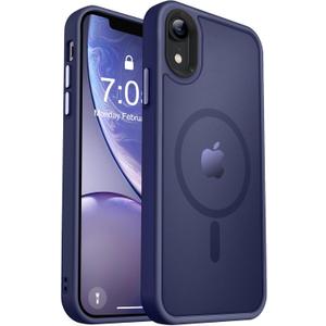 MOCCA Strong Magnetic for iPhone XR Phone Case, [Compatible with Magsafe][Mil-Grade Drop Protection] Slim Thin Translucent Matte Protective Cover Case for iPhone XR Case 6.1'', Deep Blue