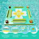 Floating Mahjong Table for Pool, Double-Sided Water Game Tray with Mahjong & Poker Card Playing Surfaces for Poker, Card, Dominoes, Board Games and Summer Pool Party Supplies
