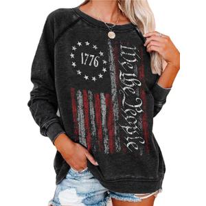 Womens Long Sleeve Shirt Pullover Tops, Loose Casual Crewneck T-Shirt Lightweight Sweatshirt (Black, M)