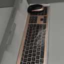 seenda Wireless Keyboard and Mouse Combo, Rechargeable Quiet Keyboard Mouse, Sleek and Ultra Thin Design, Full-Size with Number Pad for Windows, Laptop, PC, Notebook, Desktop (Rose Gold & Black)