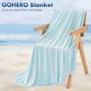 GOHERO Cooling Blanket Throw 50"x70" - Double Sided Summer Blankets for Hot Sleepers - Lightweight Soft Arc-Chill Q-Max >0.5 Blanket Absorbs Heat to Keep Cool on Warm Nights Blue