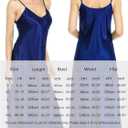 Lovasy Women Satin Nightgown Sexy Lingerie Long Slip Dress V Neck Sleepwear Nightdress S-XXL (Blue, L)