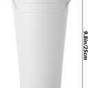 MIVIDE 6 Pack White Flower Buckets, 9.8 Inch Galvanized Metal Vases for Flowers, Flower Bucket with Handles, Farmhouse Vases for Wedding, Balcony Garden, Home Decor